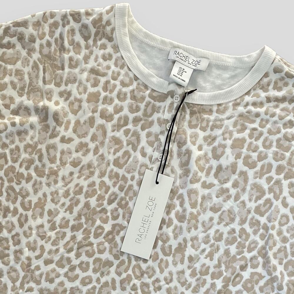RACHEL ZOE BOHO BOHEMIAN ANIMAL PRINT NEUTRAL SCOOP NECK LS SWEATER M - Picture 5 of 11